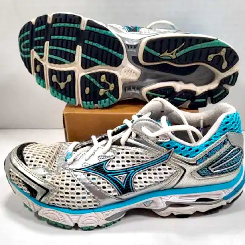 💠Mizuno•Wave Inspire 7 Women's
W8 Gray White Teal Running
Shoes💠